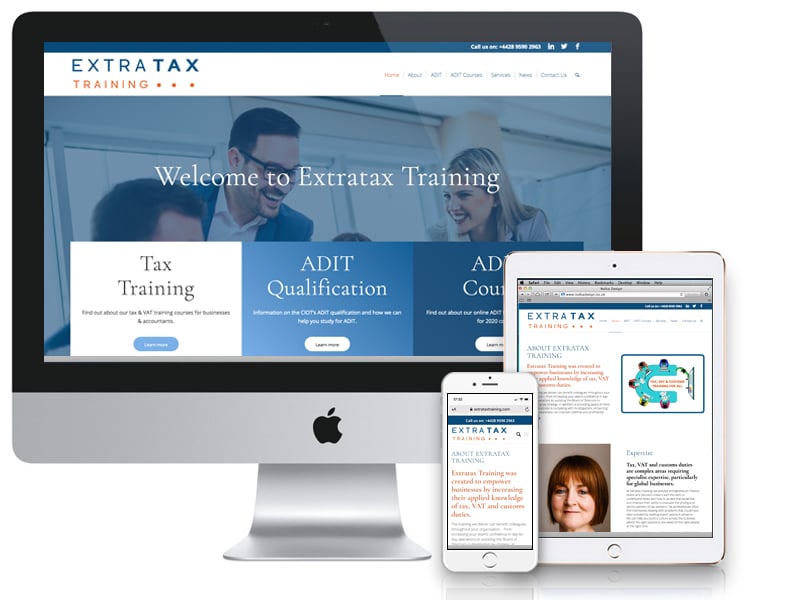 image of 3 devices showing extra tax training online