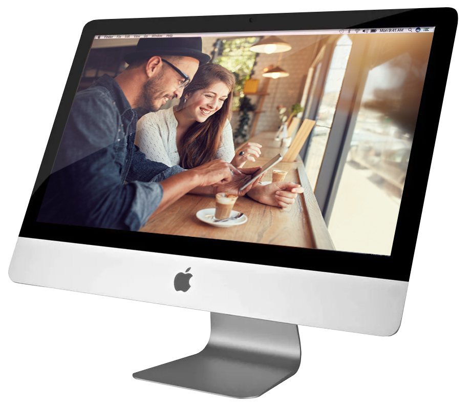 image of a man and woman talking with phone and ipad for web design by The Web Crew